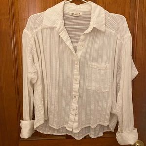 Billabong Button Up White Blouse Size Small
